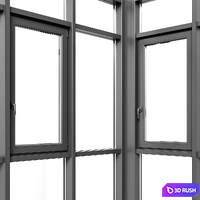 Balcony panoramic glazing 3D Model Vray, Corona