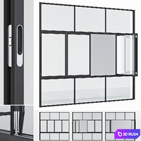 Aluminum window 16 3D Model Corona