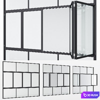 Aluminum window 16 3D Model Corona