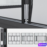Aluminum window 16 3D Model Corona