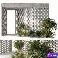 Outdoor Entrance Parametric Brick Wall - Architecture Element 53 3D Model Vray, Corona