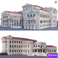 Administrative city building 3D Model Vray