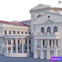 Administrative city building 3D Model Vray