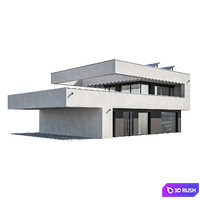 Modern house 19 | Night 3D Model Corona