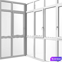 Balcony panoramic glazing 3D Model Vray, Corona