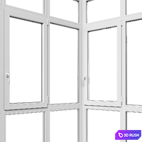 Balcony panoramic glazing 3D Model Vray, Corona