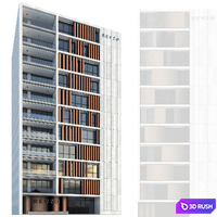 Modern office building No. 5 3D Model Vray, Corona