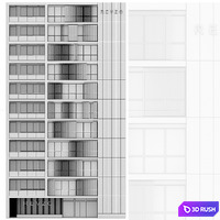 Modern office building No. 5 3D Model Vray, Corona