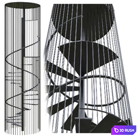 Spiral street fire escape 3D Model