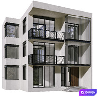 Residential Building No48 3D Model Vray, Corona