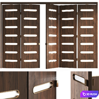 Decorative folding doors Mobius 2 3D Model Vray, Corona