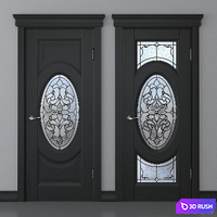 Stained glass door 3D Model Vray