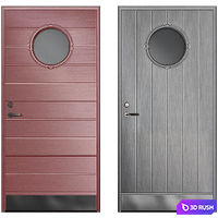 Metal swinging fire doors 3D Model Vray, Corona