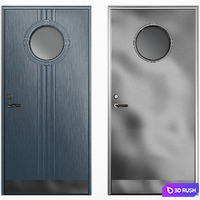 Metal swinging fire doors 3D Model Vray, Corona