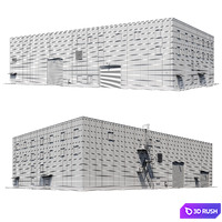 Factory building V3 3D Model Corona