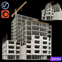 Modular Construction Site 02 3D Model Vray, Corona