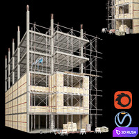 Modular Construction Site 03 3D Model Vray, Corona