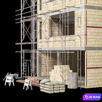 Modular Construction Site 03 3D Model Vray, Corona