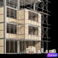 Modular Construction Site 03 3D Model Vray, Corona