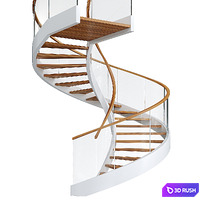 Spiral staircase 10 3D Model Vray, Corona