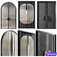 Classic glass doors 3D Model Vray, Corona