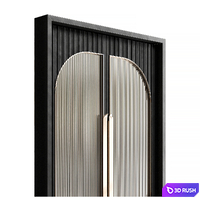 Classic glass doors 3D Model Vray, Corona