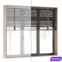 Modern windows + blinds 3D Model Corona