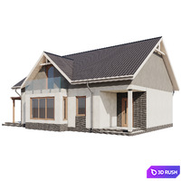 One-story house with an attic 3D Model Corona