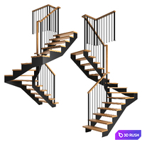 Winder stairs 2 3D Model Vray, Corona