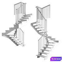 Winder stairs 2 3D Model Vray, Corona