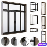Modern windows 3D Model Corona
