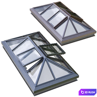 skylight dormer skylight second light on a flat roof 3D Model Vray, Corona