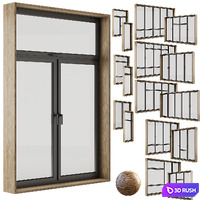 Plastic windows 3D Model Vray, Corona