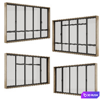 Plastic windows 3D Model Vray, Corona