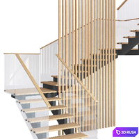 Staircase 011 3D Model Vray, Corona