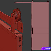 Sliding door RIDS2.0 3D Model Vray, Corona