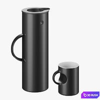 Stelton Teapot &amp; Cup 3D Model Corona