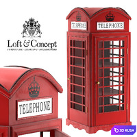 SHOWCASE LONDON TELEPHONE BOX 3D Model Vray