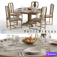 Pottery Barn Linden &amp; Mabry 3D Model Vray