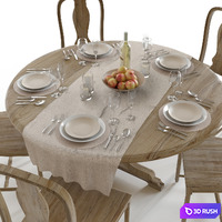 Pottery Barn Linden &amp; Mabry 3D Model Vray