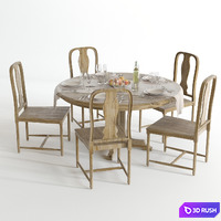 Pottery Barn Linden &amp; Mabry 3D Model Vray