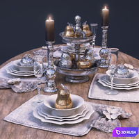 Table setting 3D Model Vray