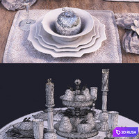 Table setting 3D Model Vray
