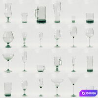 A set of wine glasses 3D Model Corona