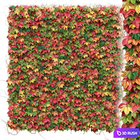 Decorative wall of autumn leaves of grapes 3D Model Corona