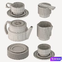 TEA SET 3D Model Corona