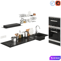 Kitchen Decor 3D Model Vray, Corona