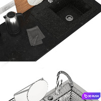 Kitchen Decor 3D Model Vray, Corona