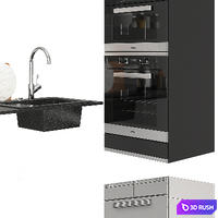 Kitchen Decor 3D Model Vray, Corona
