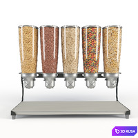 Cereal Dispencer IDM 5 Canisters 3D Model Vray